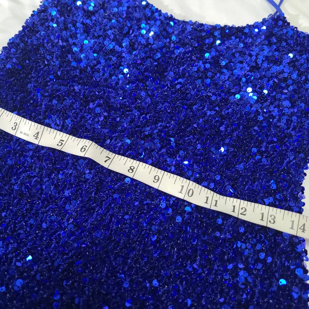 Lucy in the Sky Bodycon Sequin Dress in Royal Blue Size‎ Large